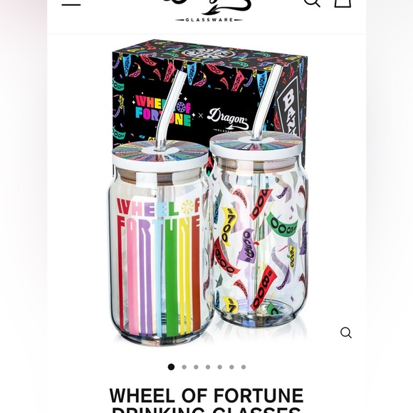 WHEEL OF FORTUNE DRINKING GLASSES SET - Picture 6 of 6